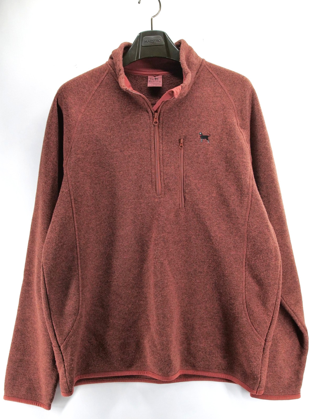 The Black Dog Jacket Fleece Mens XL 1/4 Zip Pullover Red Martha's Vineyard